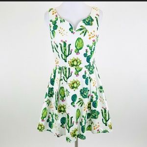 NWT! ModCloth Ixia Cactus White, A-Line Swing Dress